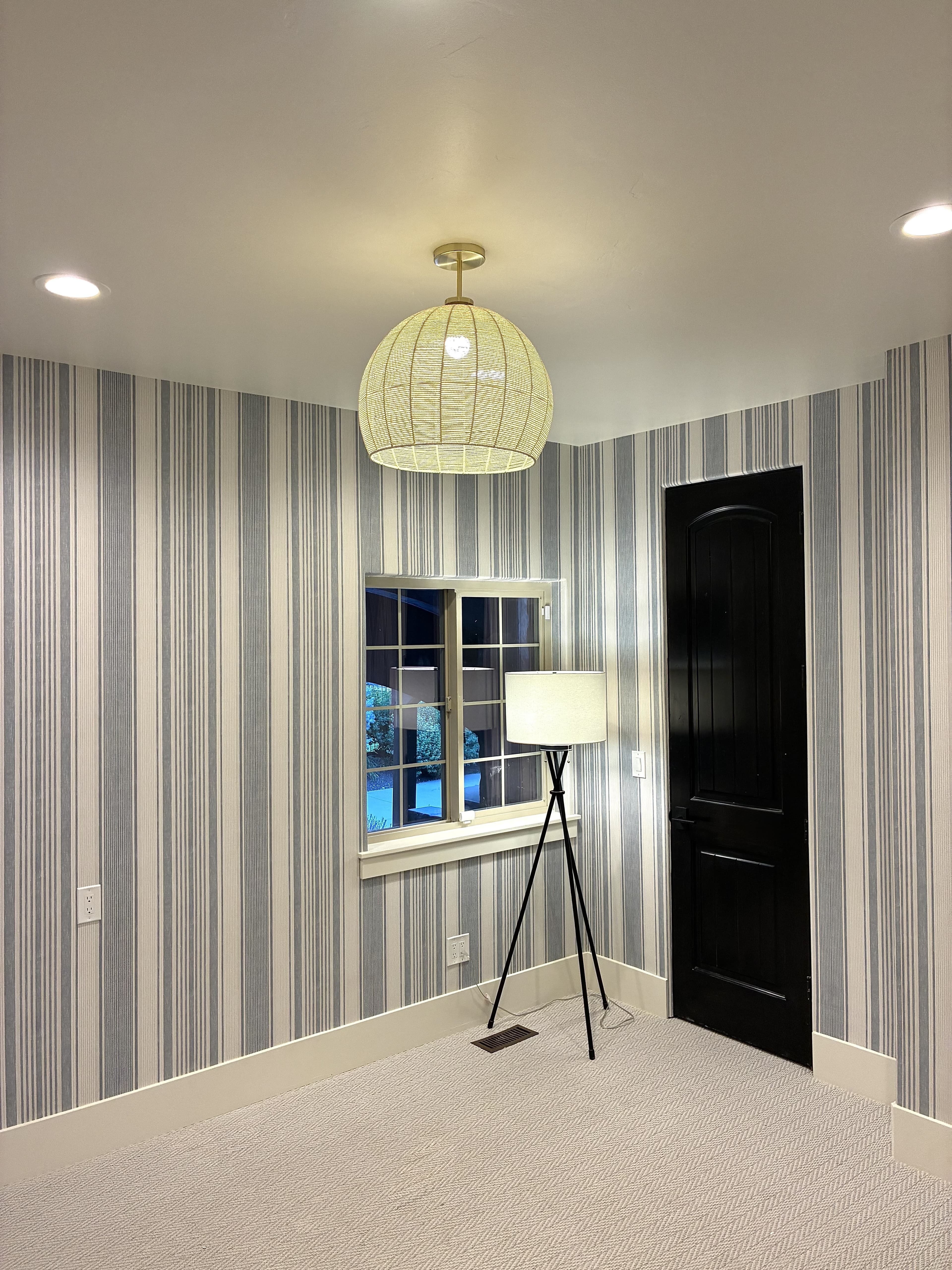 Playroom after wallpaper installation